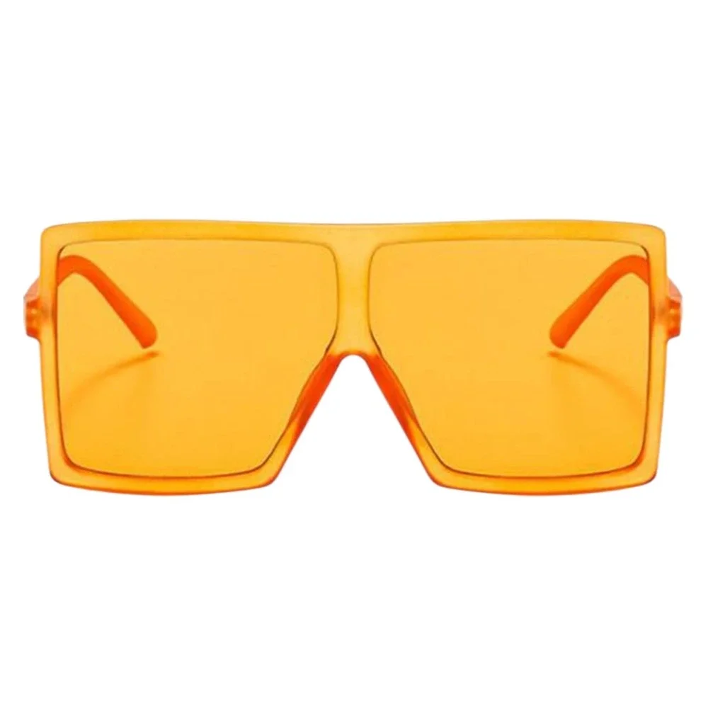 Oversized Square Sunglasses Women OS Orange NWOT Retro Flat Top Shield